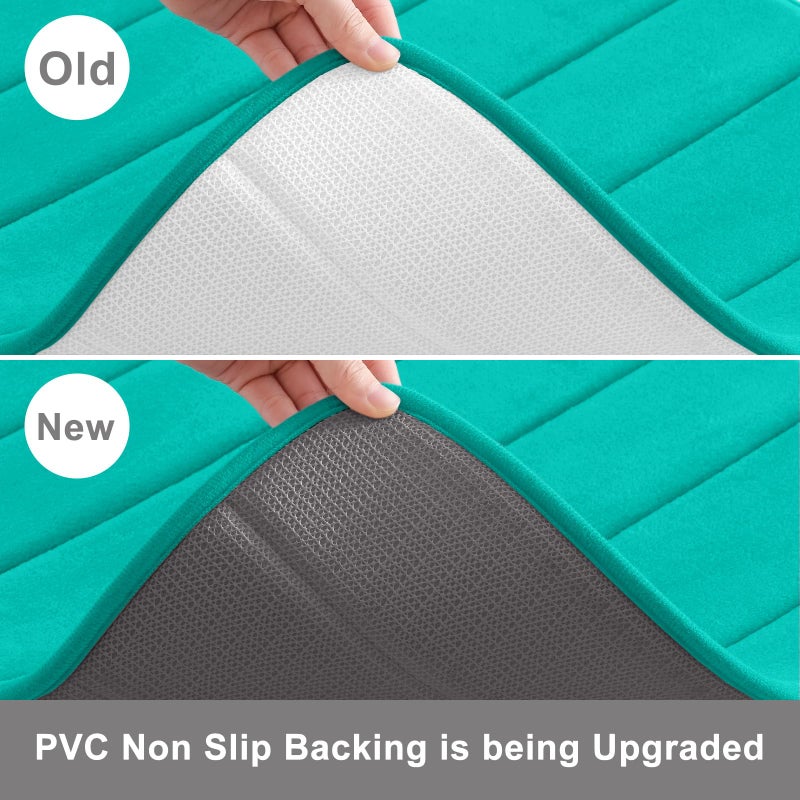 Buganda Memory Foam Bath Mat, 30" x 20", Ultra Soft and Non-Slip Bathroom Rugs, Water Absorbent and Machine Washable Bath Rug for Bathroom, Shower, and Tub, Teal - Image 3